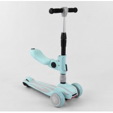 Самок триколісний Best Scooter Maxi ST-17905 С сидінням Колеса поліуретан з підсвічуванням Блакитний