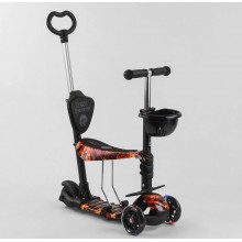 Самокат триколісний Best Scooter 17334 Колеса поліуретан Світяться Батьківська ручка Абстракція