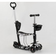 Самокат триколісний Best Scooter 24501 Колеса поліуретан Світяться Батьківська ручка Абстракція