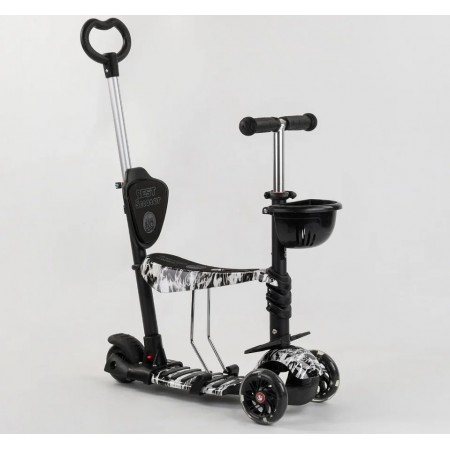 Самокат триколісний Best Scooter 24501 Колеса поліуретан Світяться Батьківська ручка Абстракція