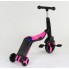 Cамокат Best Scooter JT 70708 3 в 1 триколісний Самокат беговел велосипед З підсвічуванням і музикою 8 мелодій Рожевий