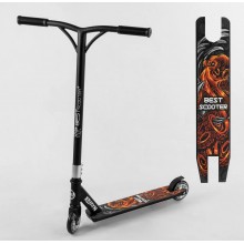 Самокат трюковий Best Scooter S-11032 Kraken Посилена рама Чорний з помаранчевим