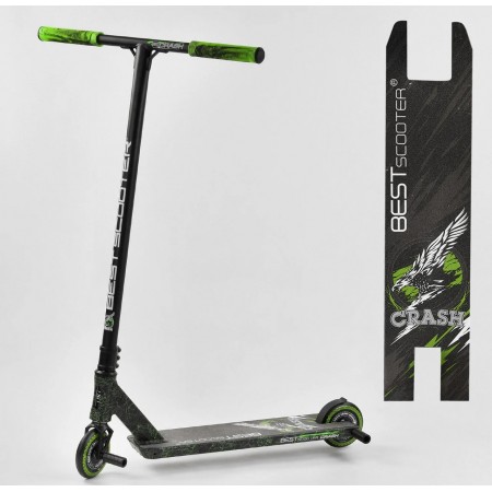 Самокат трюковий Best Scooter 41747 з пегами Чорний з зеленим