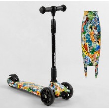 Самокат триколісний Best Scooter 32-655 MAXI Складаний кермо Посилена дека Принт