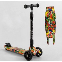 Самокат триколісний Best Scooter 59-208 MAXI Складаний кермо Посилена дека Принт