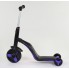 Cамокат Best Scooter JT 30304 3 в 1 триколісний Самокат беговел велосипед З підсвічуванням і музикою 8 мелодій Фіолетовий (30304A)