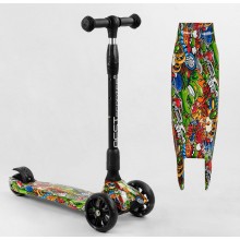 Самокат триколісний Best Scooter 46-009 MAXI Складаний кермо Посилена дека Принт
