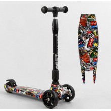 Самокат триколісний Best Scooter 98-277 MAXI Складаний кермо Посилена дека Принт