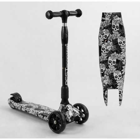 Самокат триколісний Best Scooter 65-878 MAXI Складаний кермо Посилена дека Принт
