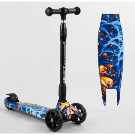 Самокат триколісний Best Scooter 54-704 MAXI Складаний кермо Посилена дека Принт