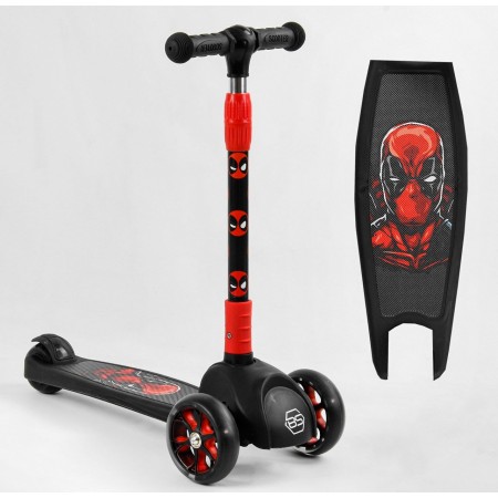 Самокат триколісний Best Scooter 79166 Складаний кермо Підсвічування Червоний