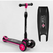 Самокат триколісний Best Scooter 87819 Складаний кермо Рожевий