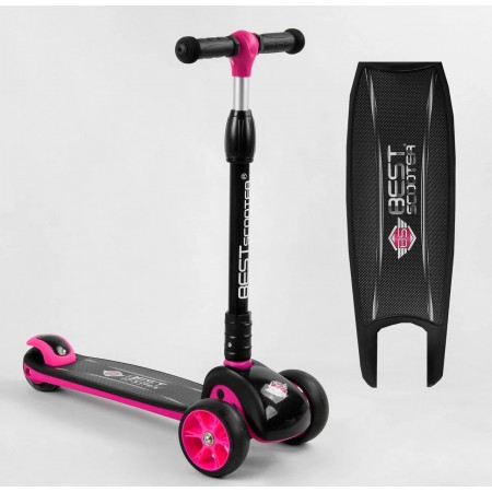 Самокат триколісний Best Scooter 87819 Складаний кермо Рожевий
