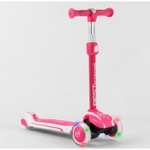 Самокат триколісний Best Scooter MX-70908 MAXI Регулювання керма Підсвічування Рожевий