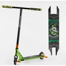 Самокат трюковий Best Scooter 85784 з HIC системою Пегі Чорний з зеленим