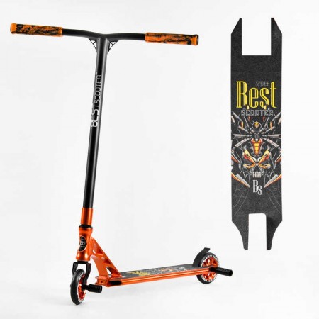 Самокат трюковий Best Scooter 53880 з HIC системою Пегі Чорний з помаранчевим