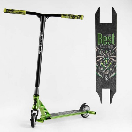Самокат трюковий Best Scooter 53442 з HIC системою Пегі Чорний з зеленим