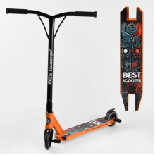 Самокат трюковий Best Scooter 18378 з HIC системою Пегі Чорний з помаранчевим