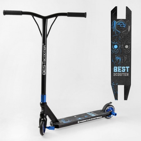 Самокат трюковий Best Scooter 54528 з HIC системою Пегі Чорний з синім
