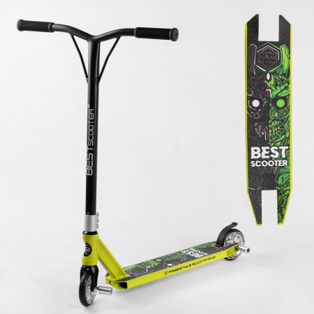 Самокат трюковий Best Scooter 57870 з HIC системою Пегі Чорний з зеленим