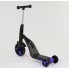 Cамокат Best Scooter JT 30304 3 в 1 триколісний Самокат беговел велосипед З підсвічуванням і музикою 8 мелодій Фіолетовий (30304A)