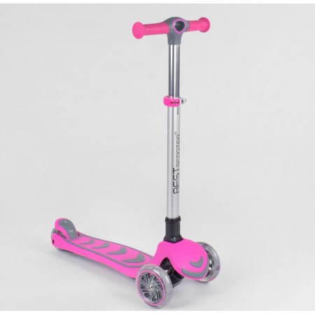 Самокат трехколесный Best Scooter 57795 Складной Колеса полиуретан с подсветкой Розовый
