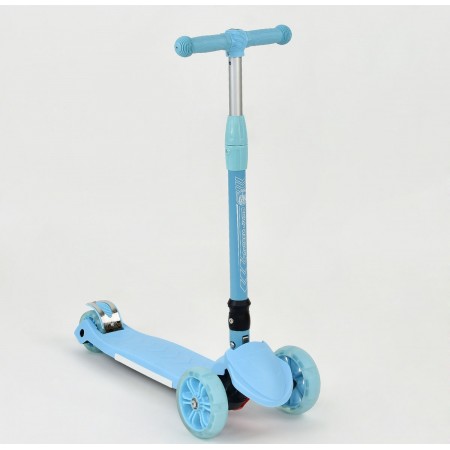 Самокат трехколесный Best Scooter 38603 Складной Колеса полиуретан с подсветкой Голубой