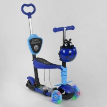 Самокат  Best Scooter 16659 трехколесный  5 в 1. Подсветка платформы и колес. Сине-голубой