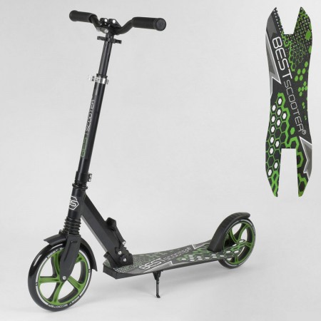 Двоколісний самокат Best Scooter 70875 складний з амортизатором Нова конструкція Зелений