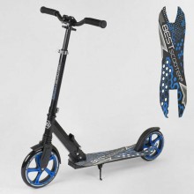 Двоколісний самокат Best Scooter 49716 складний з амортизатором Нова конструкція Синій
