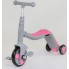 Cамокат триколісний Best Scooter JT 90601 3 в 1 Самокат беговел велосипед З підсвічуванням і музикою 8 мелодій Сірий з рожевим