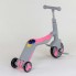 Cамокат триколісний Best Scooter JT 90601 3 в 1 Самокат беговел велосипед З підсвічуванням і музикою 8 мелодій Сірий з рожевим
