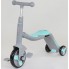Cамокат триколісний Best Scooter JT 10181 3 в 1 Самокат беговел велосипед З підсвічуванням і музикою 8 мелодій Сірий з блакитним