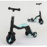 Cамокат триколісний Best Scooter JT 20255 3 в 1 Самокат беговел велосипед З підсвічуванням і музикою 8 мелодій Чорний з блакитним