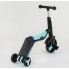 Cамокат триколісний Best Scooter JT 20255 3 в 1 Самокат беговел велосипед З підсвічуванням і музикою 8 мелодій Чорний з блакитним