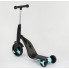 Cамокат триколісний Best Scooter JT 20255 3 в 1 Самокат беговел велосипед З підсвічуванням і музикою 8 мелодій Чорний з блакитним