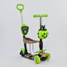 Самокат трехколесный Best Scooter 33650 "Абстракция" 5 в 1 Подсветка колес Зеленый