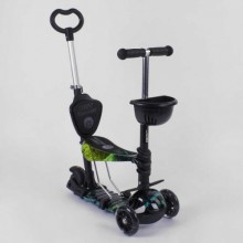 Самокат трехколесный Best Scooter 10999 "Абстракция" 5 в 1 Подсветка колес Черный