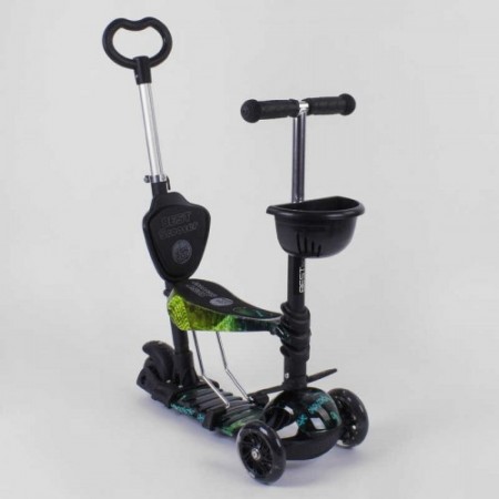 Самокат трехколесный Best Scooter 10999 "Абстракция" 5 в 1 Подсветка колес Черный