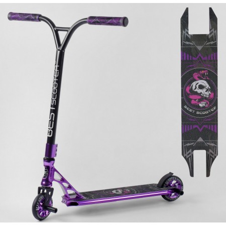 Самокат трюковый Best Scooter 76203 с HIC системой  Пегами Черный с фиолетовым