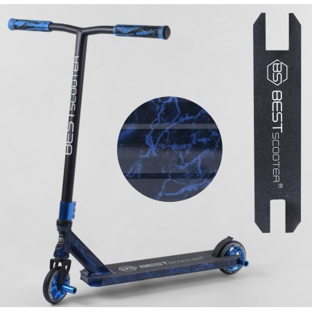 Самокат трюковый Best Scooter 68706  с HIC системой  Пегами Черный с синим