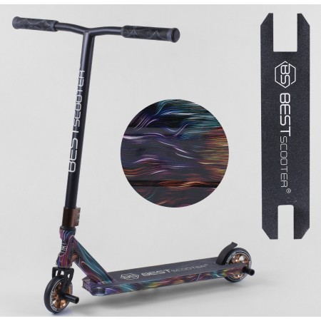 Самокат трюковый Best Scooter 58145  с HIC системой  Пегами Черный Гало