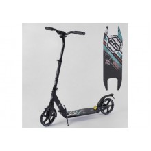 Двоколісний самокат Best Scooter 22788 складний Два амортизатори Чорний з бірюзовим