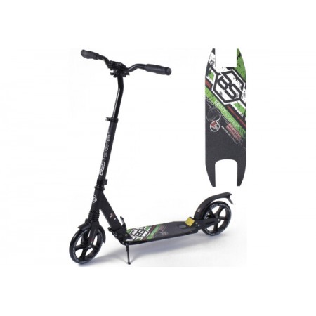 Двоколісний самокат Best Scooter 33006 складний Два амортизатори Чорний із зеленим