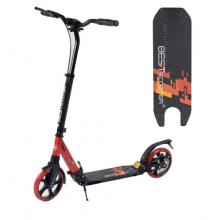 Двухколесный самокат Best Scooter 49883 складной Два амортизатора Дисковый тормоз Красный