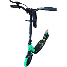 Двухколесный самокат Best Scooter 83716 складной Два амортизатора Дисковый тормоз Зеленый
