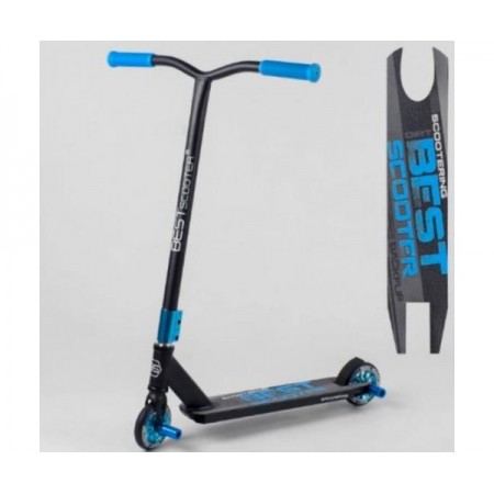 Самокат трюковый Best Scooter 30690  с Пегами Черный с Синим