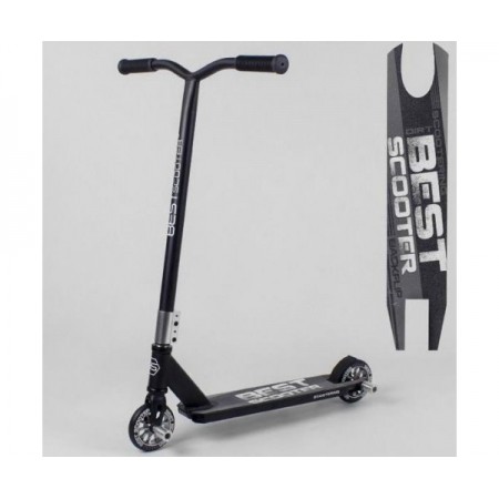 Самокат трюковый Best Scooter 31040  с Пегами Черный с Серым
