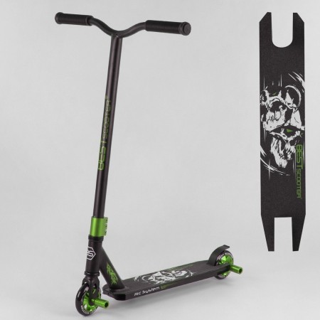 Самокат трюковый Best Scooter 86380 Пеги Колеса PU 10см Черный-Зеленый