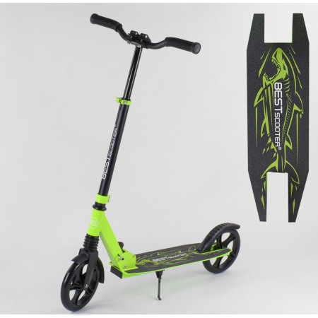 Двухколесный самокат Best Scooter "SHARK" 19147 складной с амортизатор Рама алюминий Зеленый